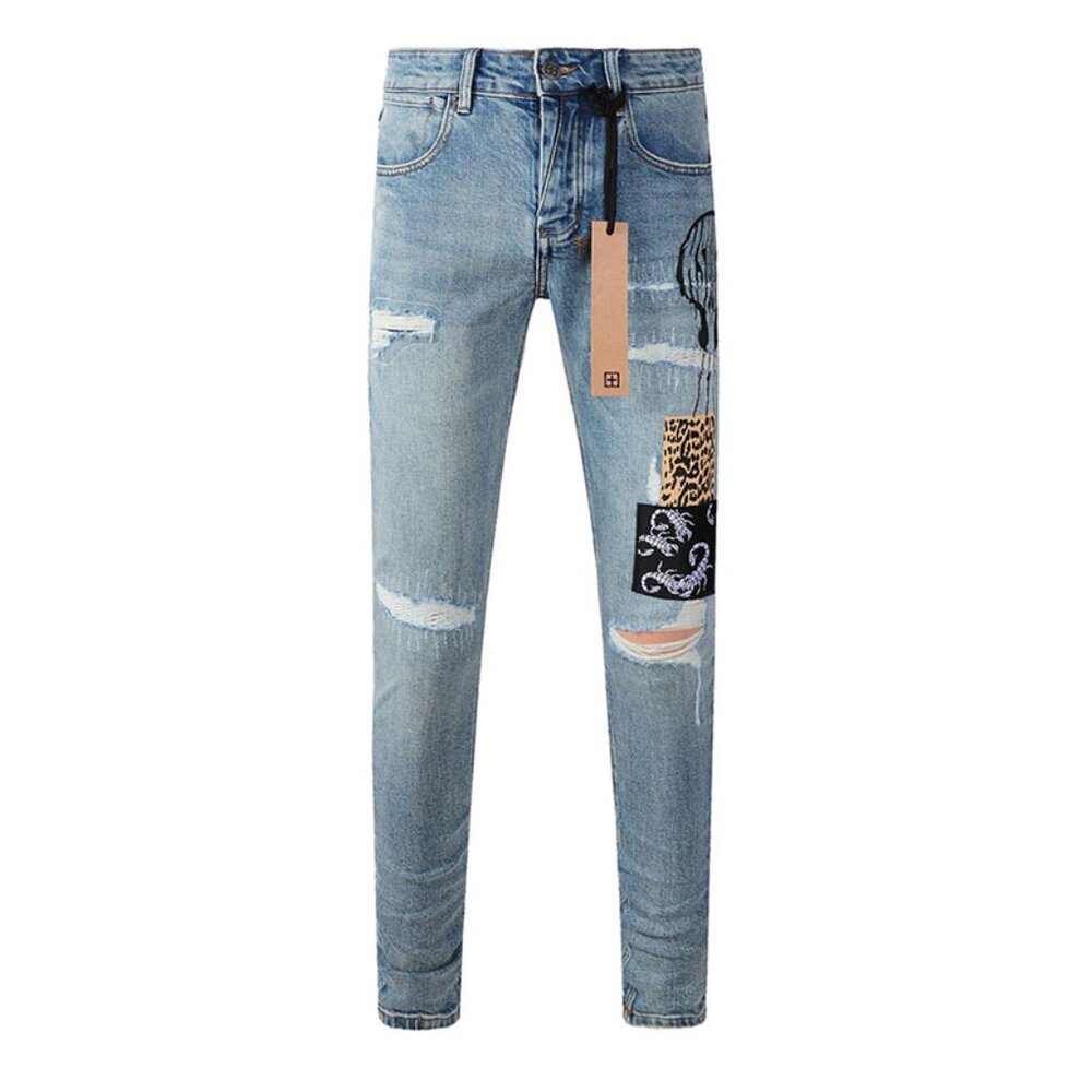 Ksubi Skinny Jeans With Leopard Square Patches